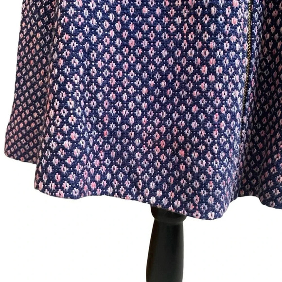Rachel Rachel Roy Purple Navy Geometric Zip Front Knit Mini Dress Size 6 - Picture 6 of 16